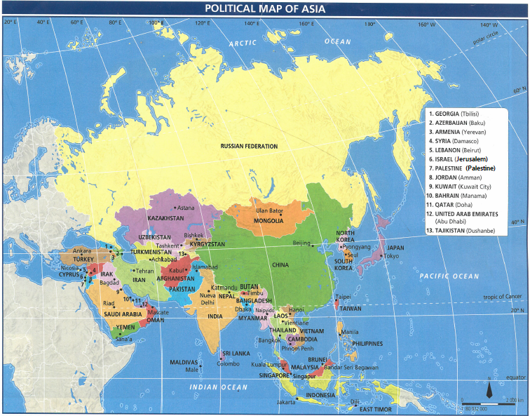 Political Asia Map 2024 